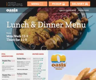 Oasisomaha.com(Oasis Falafel) Screenshot