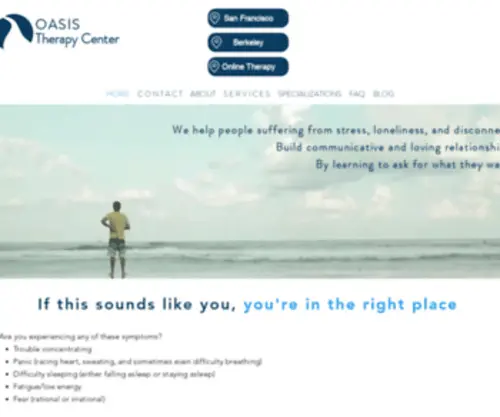 Oasistherapyca.com(Oasis Therapy Center treats anxiety & depression in Oakland) Screenshot