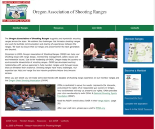 Oasr.org(Oregon Association of Shooting Range (OASR)) Screenshot