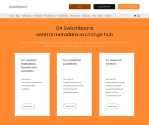Oaswitchboard.org(The OA Switchboard Initiative) Screenshot