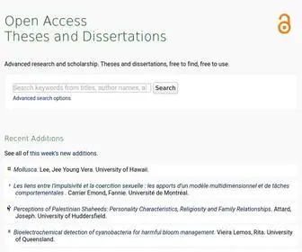 Oatd.org(Open Access Theses and Dissertations) Screenshot
