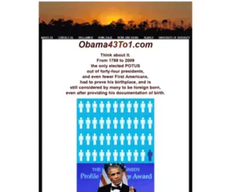 Obama43TO1.com(Obama 1 out of 44...It's all about racism) Screenshot