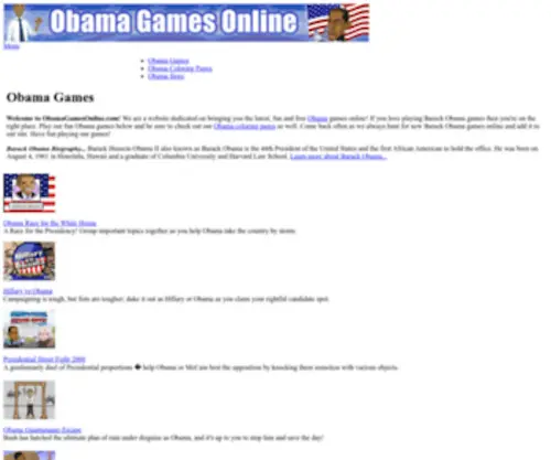 Obamagamesonline.com(Obama Games Online) Screenshot