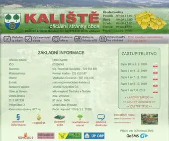 Obec-Kaliste.cz(Oficiální stránky obce Kaliště (Vysočina)) Screenshot