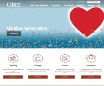 Obee.com(O Bee Credit Union) Screenshot