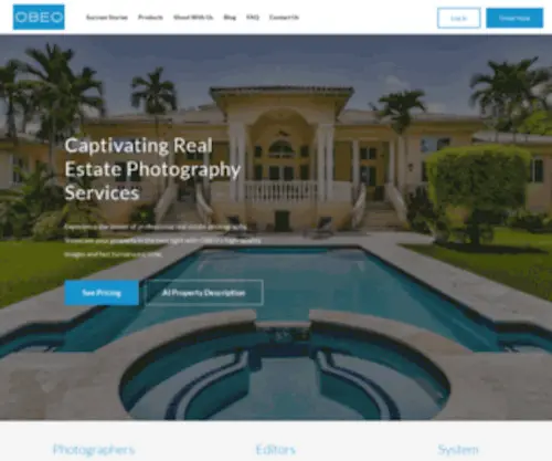 Obeo.com(Premium Real Estate Photography and Editing Nationwide) Screenshot