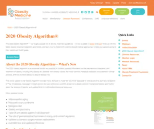 Obesityalgorithm.org(Obesity Guidelines for Clinicians) Screenshot