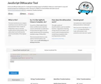 Obfuscator.io(JavaScript Obfuscator) Screenshot
