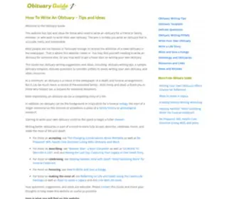 Obituaryguide.com(How To Write An Obituary) Screenshot