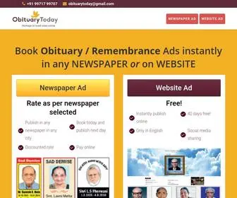 Obituarytoday.com(Obituary Ads) Screenshot