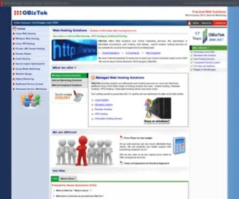Obiztek.com(Web Hosting India) Screenshot