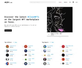 OBJKT.com(The largest Digital Art & Collectible marketplace on Tezos) Screenshot