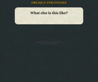 Oblique-Strategies.com(Oblique Strategies) Screenshot