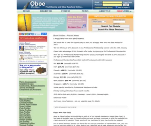 Oboeprofiles.com(Oboe Profiles) Screenshot