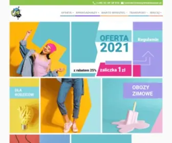 Obozymlodziezowe.pl(Obozy młodzieżowe z gwiazdami w najlepszych kurortach) Screenshot