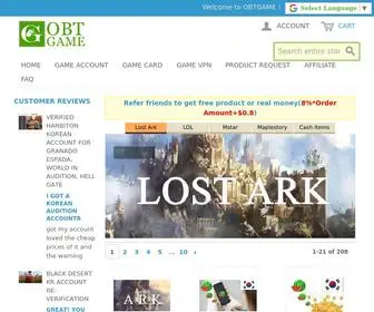 Obtgame.com(Verified Korean/Chinese Online Games' Accounts/Key/RP/Gold/Cash Points Provider) Screenshot