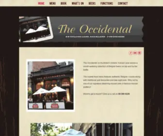 Occidentalbar.co.nz(The Occidental Belgian Beer Huis) Screenshot