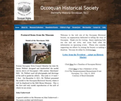 Occoquanhistoricalsociety.org(Occoquanhistoricals) Screenshot