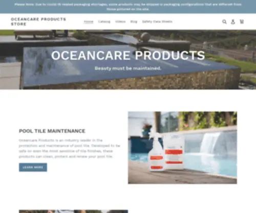 Oceancareproducts.com(World’s best cleaners and sealers for stone) Screenshot