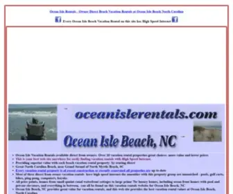 Oceanislerentals.com(Ocean Isle Beach Vacation Rentals by owner) Screenshot