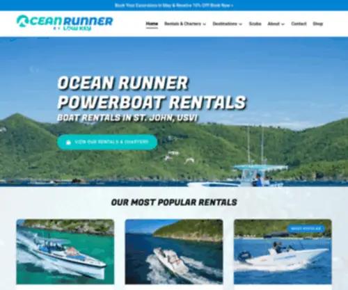 Oceanrunnerusvi.com(Ocean Runner Powerboat Rentals) Screenshot