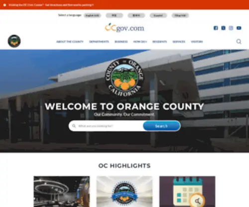 Ocgov.com(Orange County) Screenshot