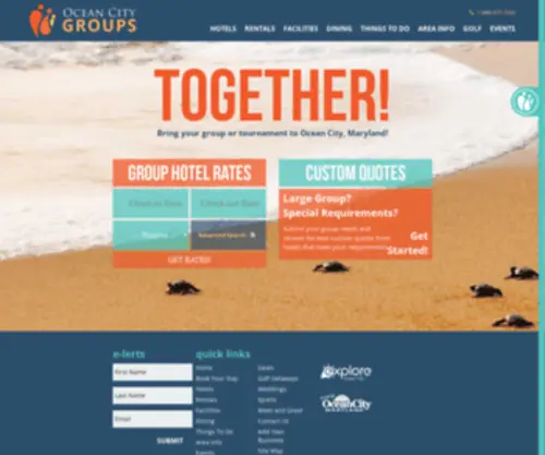 Ocgroups.com(Ocean City MD Group Trips & Group Hotel Rates OC Groups) Screenshot