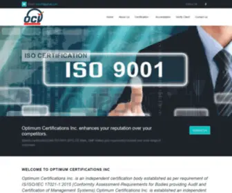 Ocicert.com(Optimum certification) Screenshot