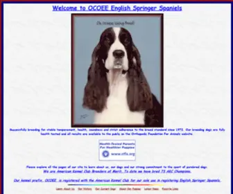 Ocoeespringers.com(Home page of Ocoee English Springer Spaniels) Screenshot