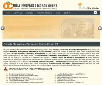 Oconly.com(Orange County CA Property Management) Screenshot