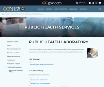 Ocphlab.com(The Public Health Laboratory) Screenshot