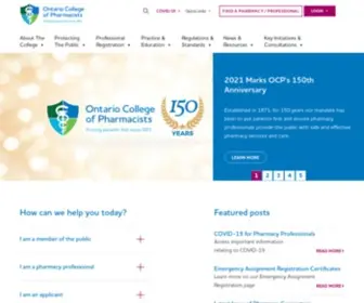 Ocpinfo.com(Ontario College of Pharmacists) Screenshot