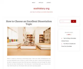 Ocshistory.org(Complete Guide On Choosing An Excellent Dissertation Topic) Screenshot