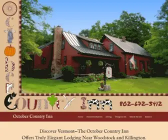 Octobercountryinn.com(Vermont Bed & Breakfast Near Woodstock and Killington) Screenshot