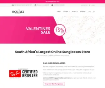 Oculux.co.za(Ray-Ban, Oakley Sunglasses Sale and Specials) Screenshot