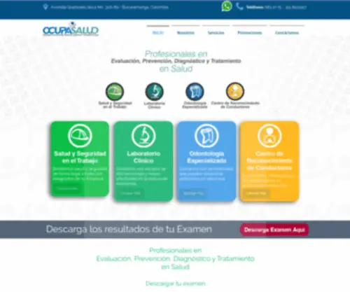 Ocupasalud.com(Exámenes de Ingreso y Egreso) Screenshot