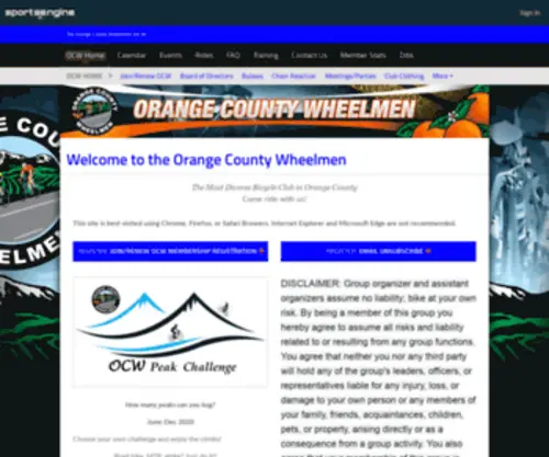 Ocwheelmen.org(The Orange County Wheelmen (OCW)) Screenshot