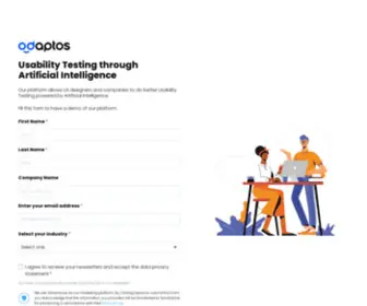 Odaptos.com(Usability Testing through Artificial Intelligence) Screenshot