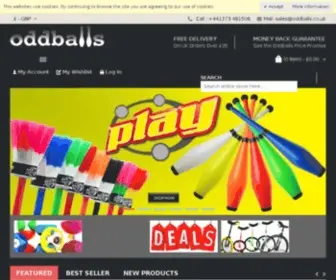 Oddballs.co.uk(UK store selling Juggling Equipment and Circus Skills Toys) Screenshot