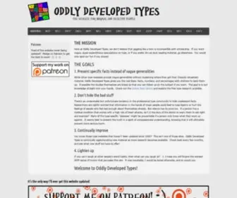 Oddlydevelopedtypes.com(Oddly Developed Types) Screenshot