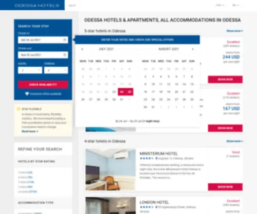 Odessa-Hotels.net(Odessa Hotels) Screenshot