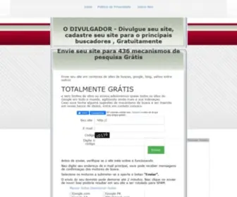 Odivulgador.com.br(Divulgue seu site 436 Buscadores Gratis) Screenshot