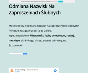 Odmiana-Nazwisk.waw.pl(Odmiana nazwisk na zaproszeniach) Screenshot