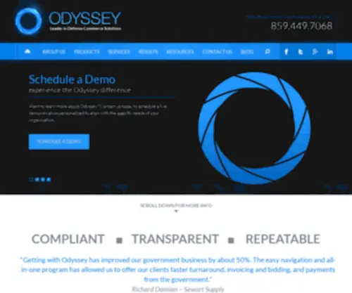 Odysseydcs.com(Leader in Defense Commerce Solutions) Screenshot