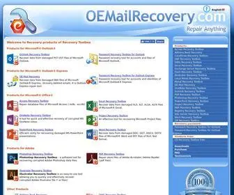 Oemailrecovery.com(Data recovery software tools for different type of corrupted files) Screenshot