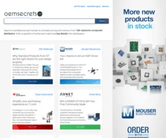 Oemsecrets.com(Compare Electronic Component Prices & Inventory) Screenshot