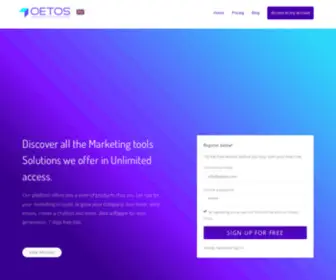 Oetos.com(Oetos Discover all the Marketing tools Solutions we offer in Unlimited access) Screenshot