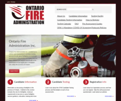 Ofai.ca(Ontario fire administration inc) Screenshot