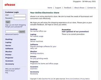 Ofease.com(Singapore online shop for computer) Screenshot
