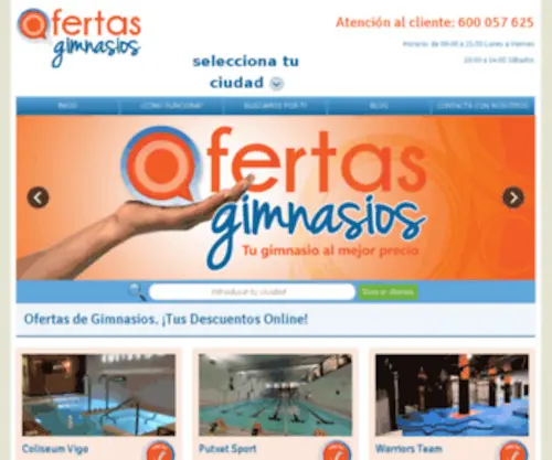 Ofertasgimnasios.com(Ofertas Gimnasios descuentos Online) Screenshot